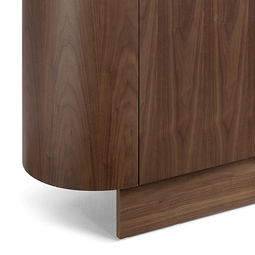 Venus Dark Walnut Color Ceramic Top Buffet with Gold Accent