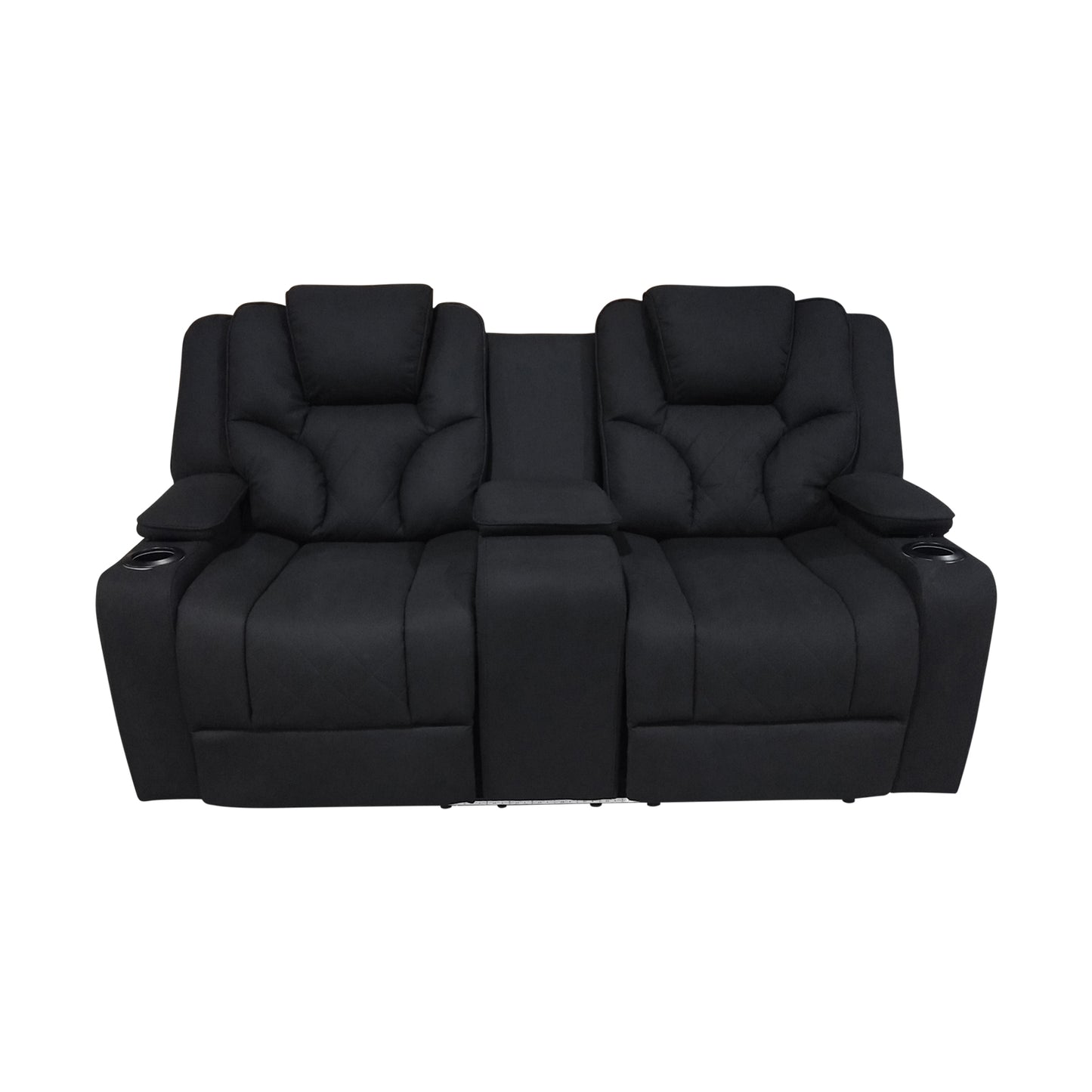 Arnold 3+2+1 Seater Electric Recliner Stylish Rhino Fabric Black Lounge Armchair with LED Features