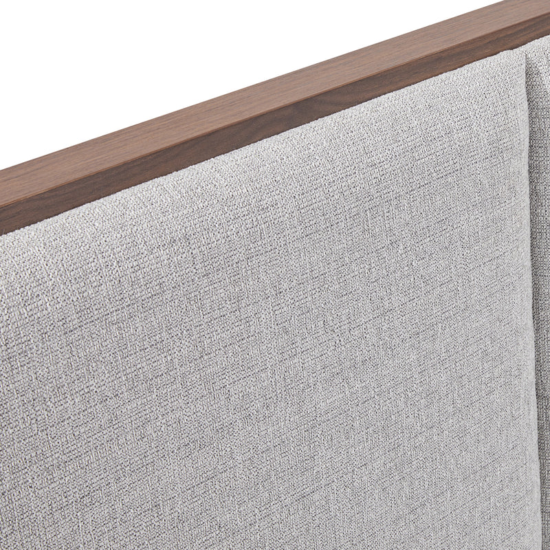 Myles MDF Bed Frame Fabric Upholstered Headboard Foam Padding