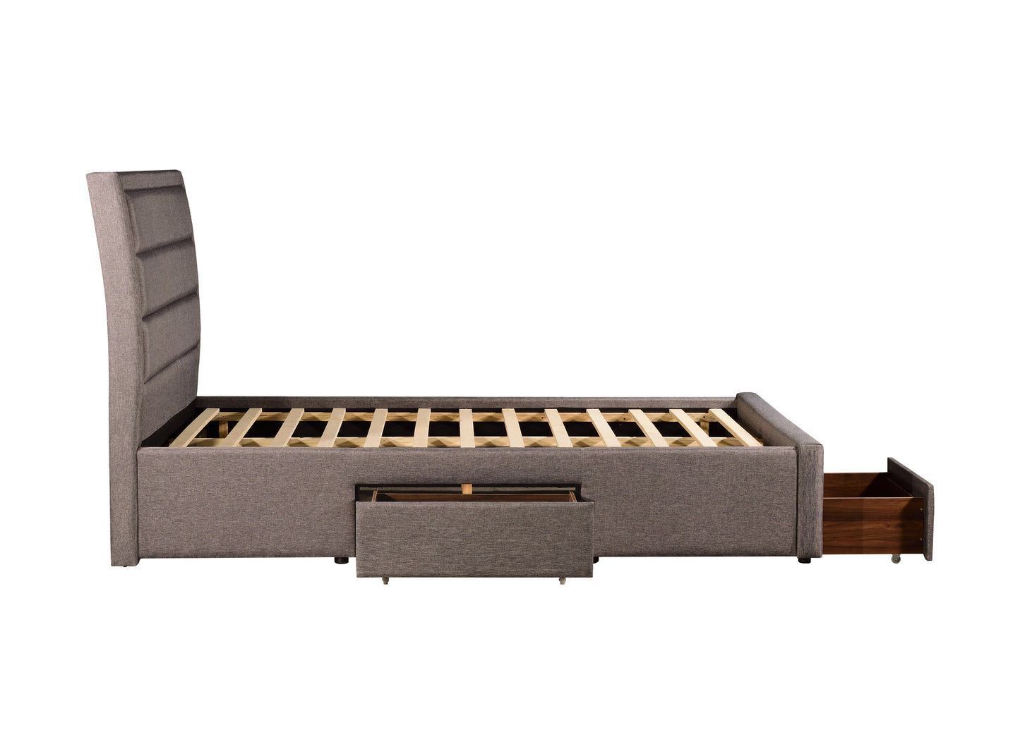 Megan Bed Light Grey Polyester Fabric