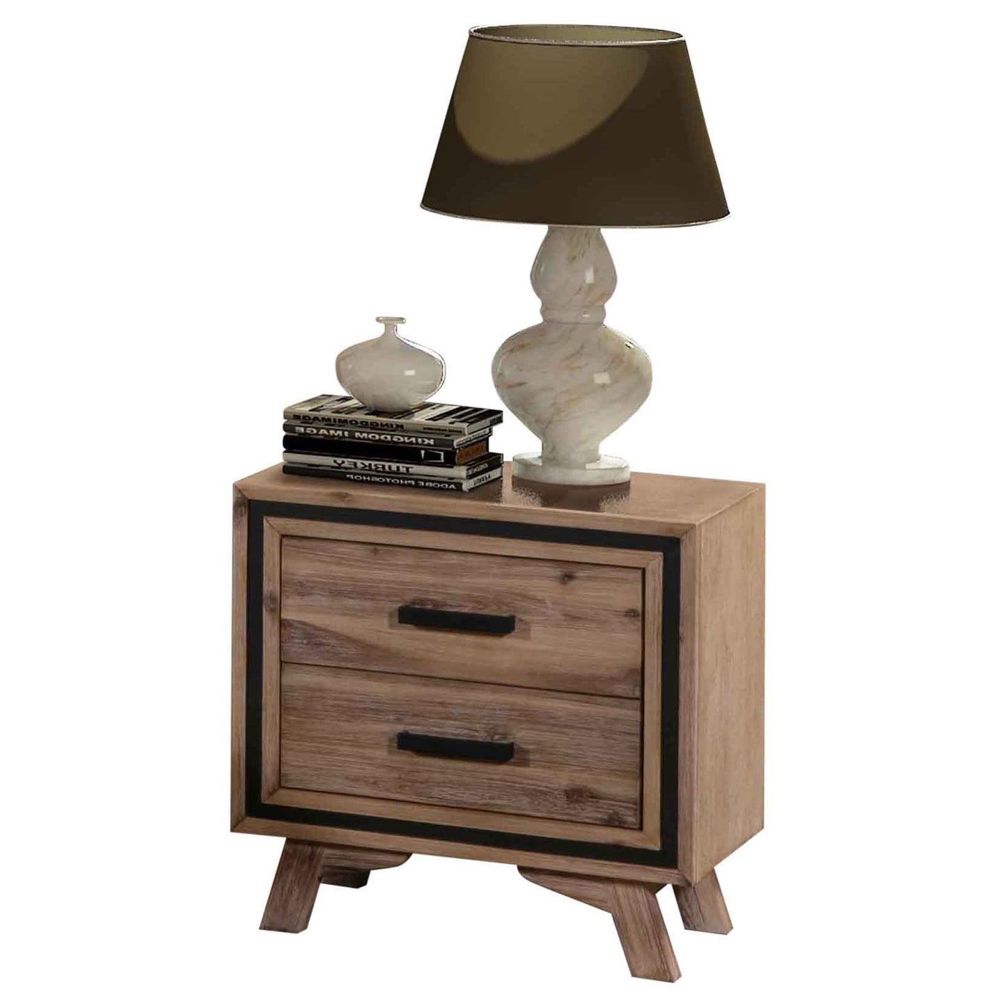 Seashore 4 Pcs Dresser Bedroom Suite in Solid Acacia Timber in Silver Brush Colour