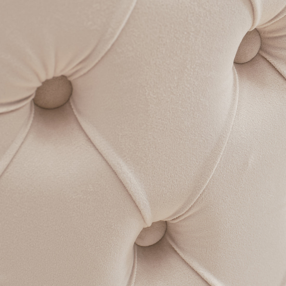 Lyon Set of 2 Beige Velvet Dining Chairs – Button Studded Ring Back Design