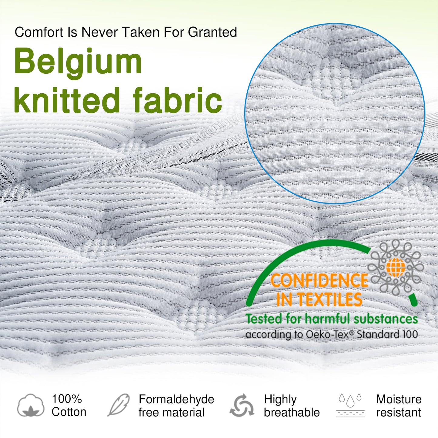 Latex Pillow Top 100% Natural Latex Layer Pillow Top Pocket Spring Medium Firm Mattress