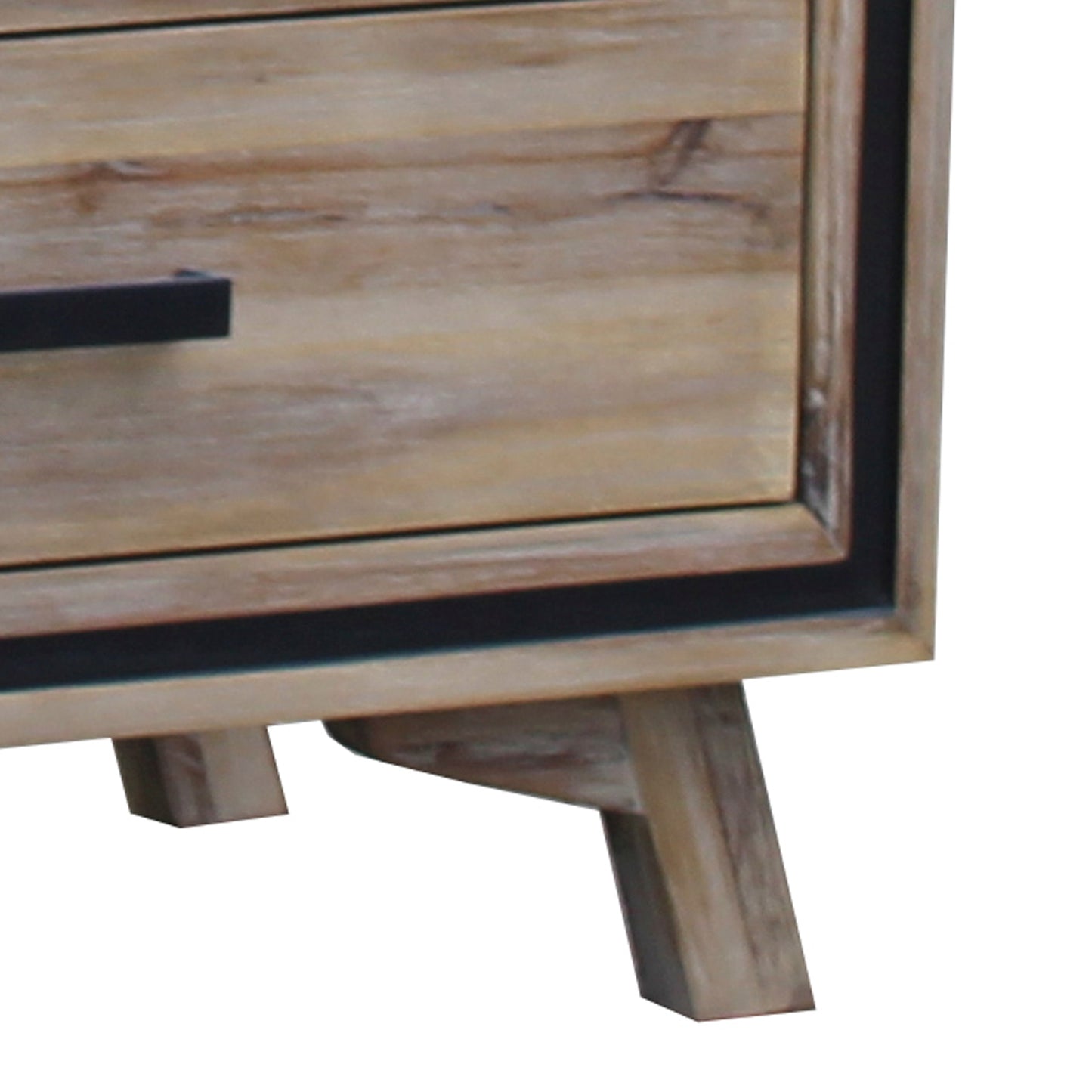 Seashore 4 Pcs Dresser Bedroom Suite in Solid Acacia Timber in Silver Brush Colour