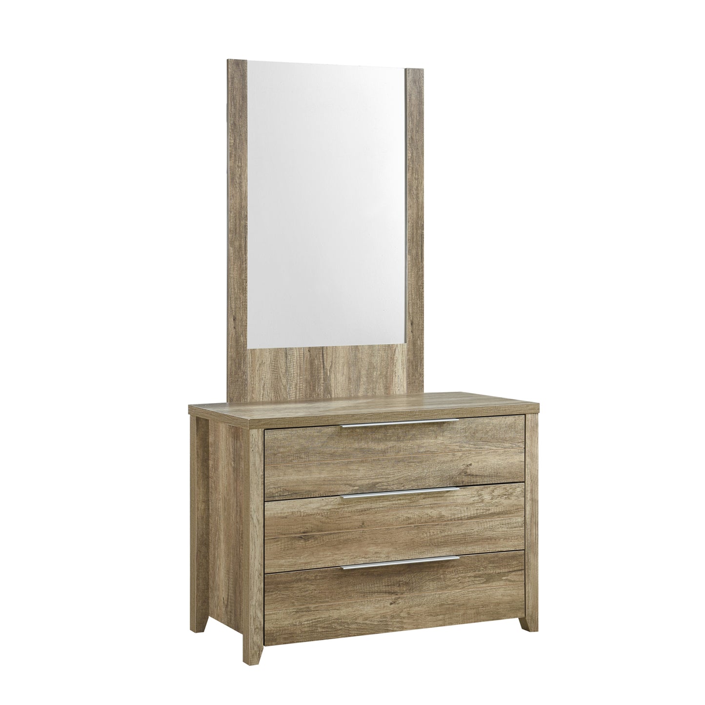 Cielo Natural Wood Like MDF Bedroom Suite 5 Pcs In Oak Colour with Dresser and Tallboy