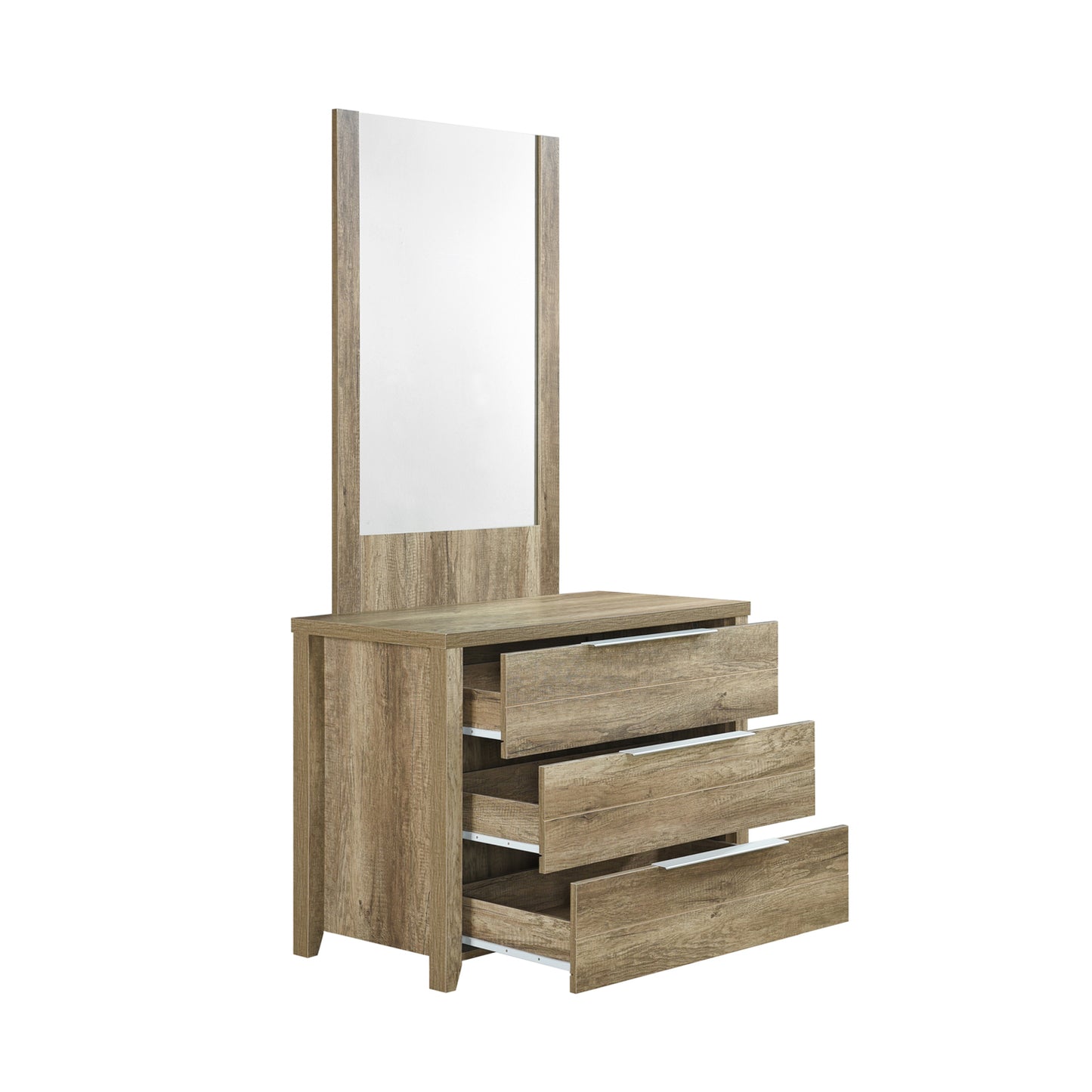 Cielo Natural Wood Like MDF Bedroom Suite 5 Pcs In Oak Colour with Dresser and Tallboy