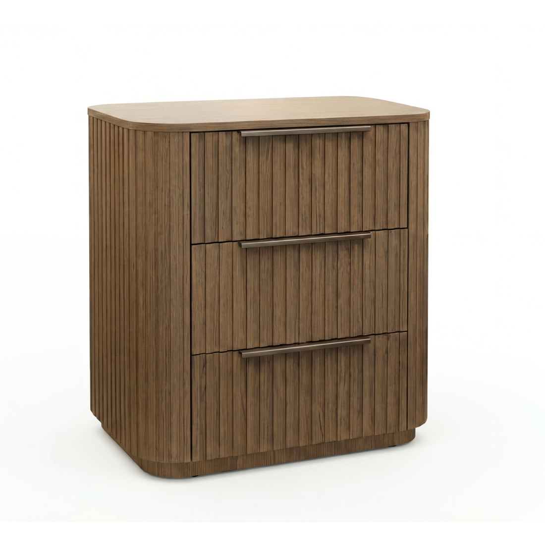 Arlo Solid Rubber Wood Bedside table with LED Lights