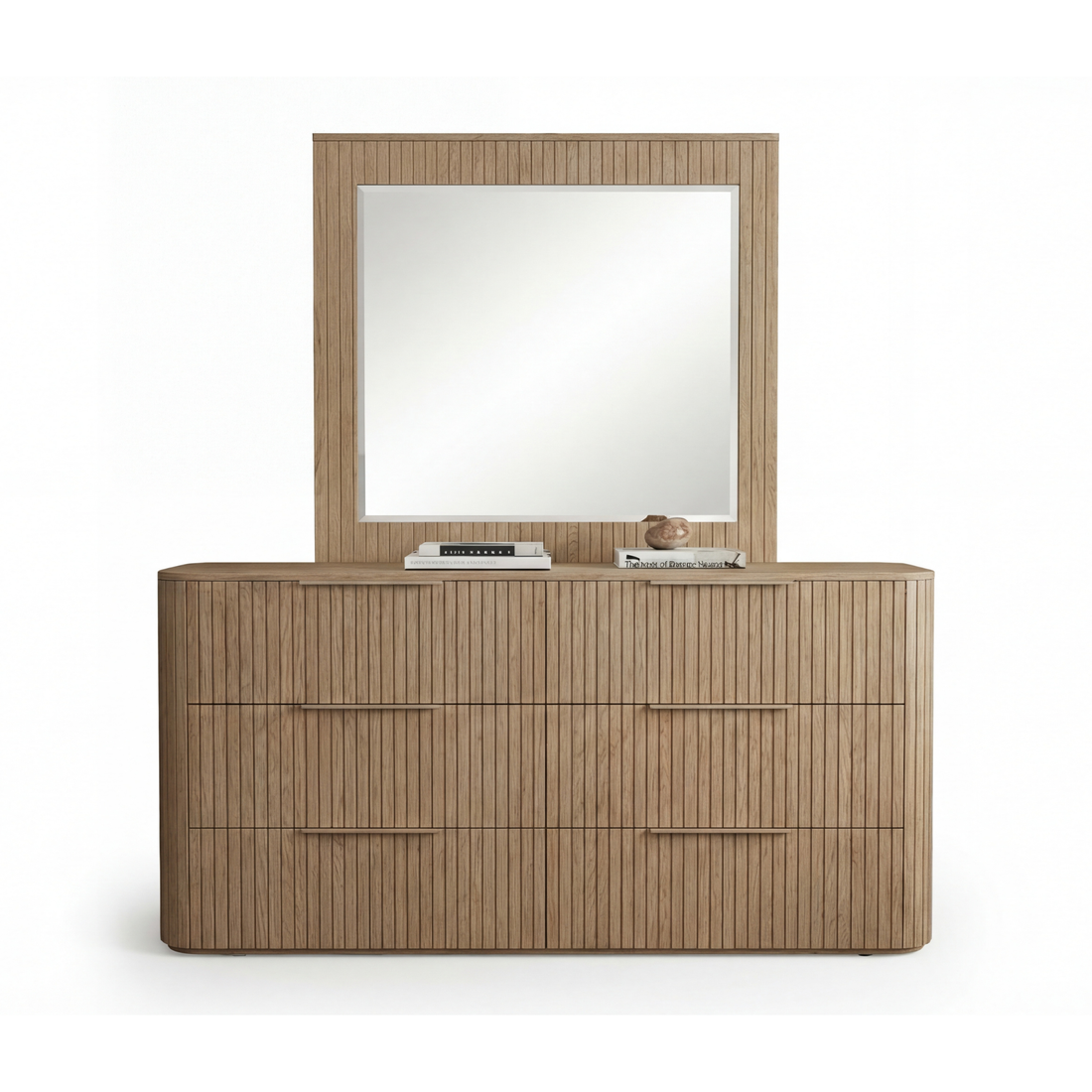 Arlo Solid Rubber Wood Dresser with Mirror