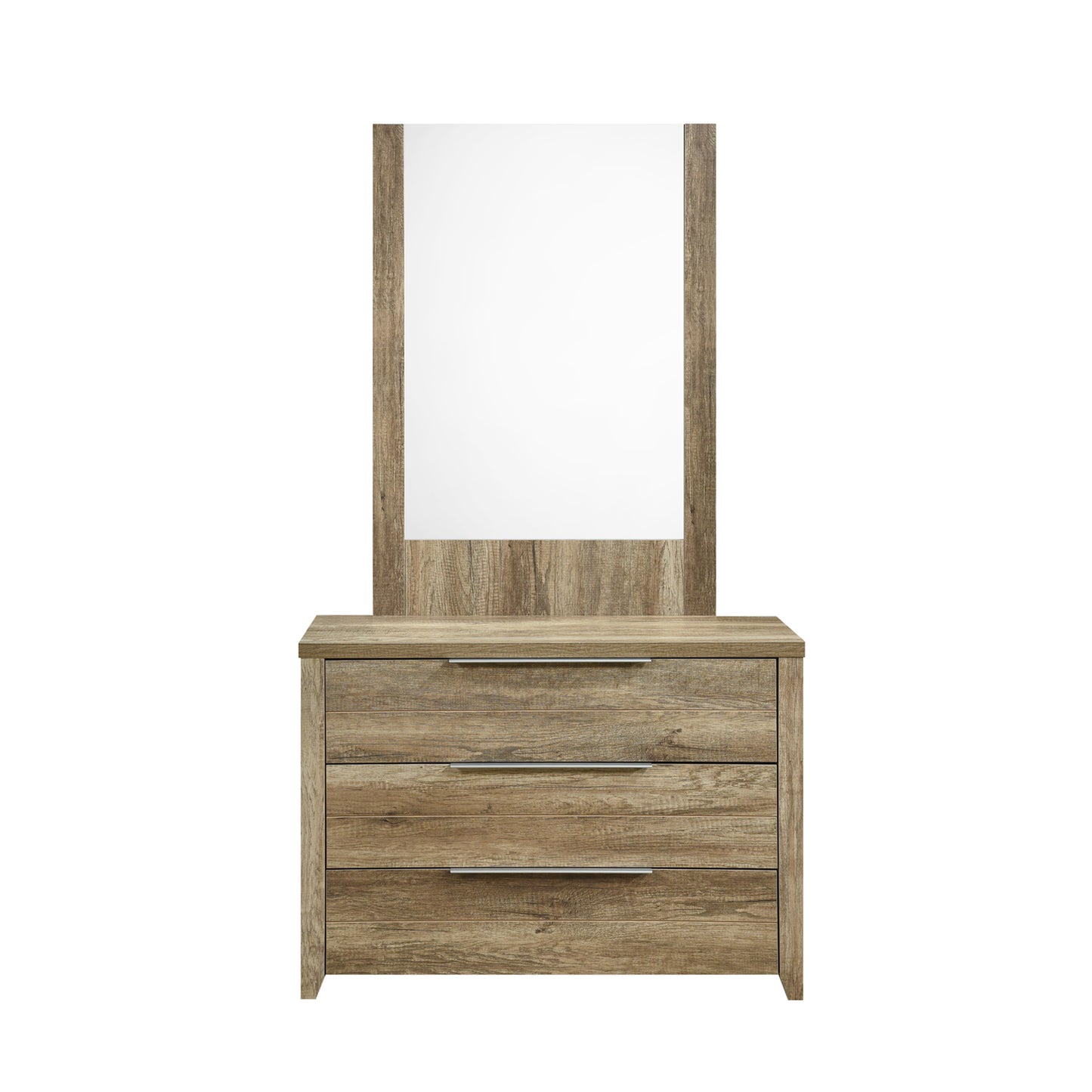 Cielo Natural Wood Like MDF Bedroom Suite 5 Pcs In Oak Colour with Dresser and Tallboy