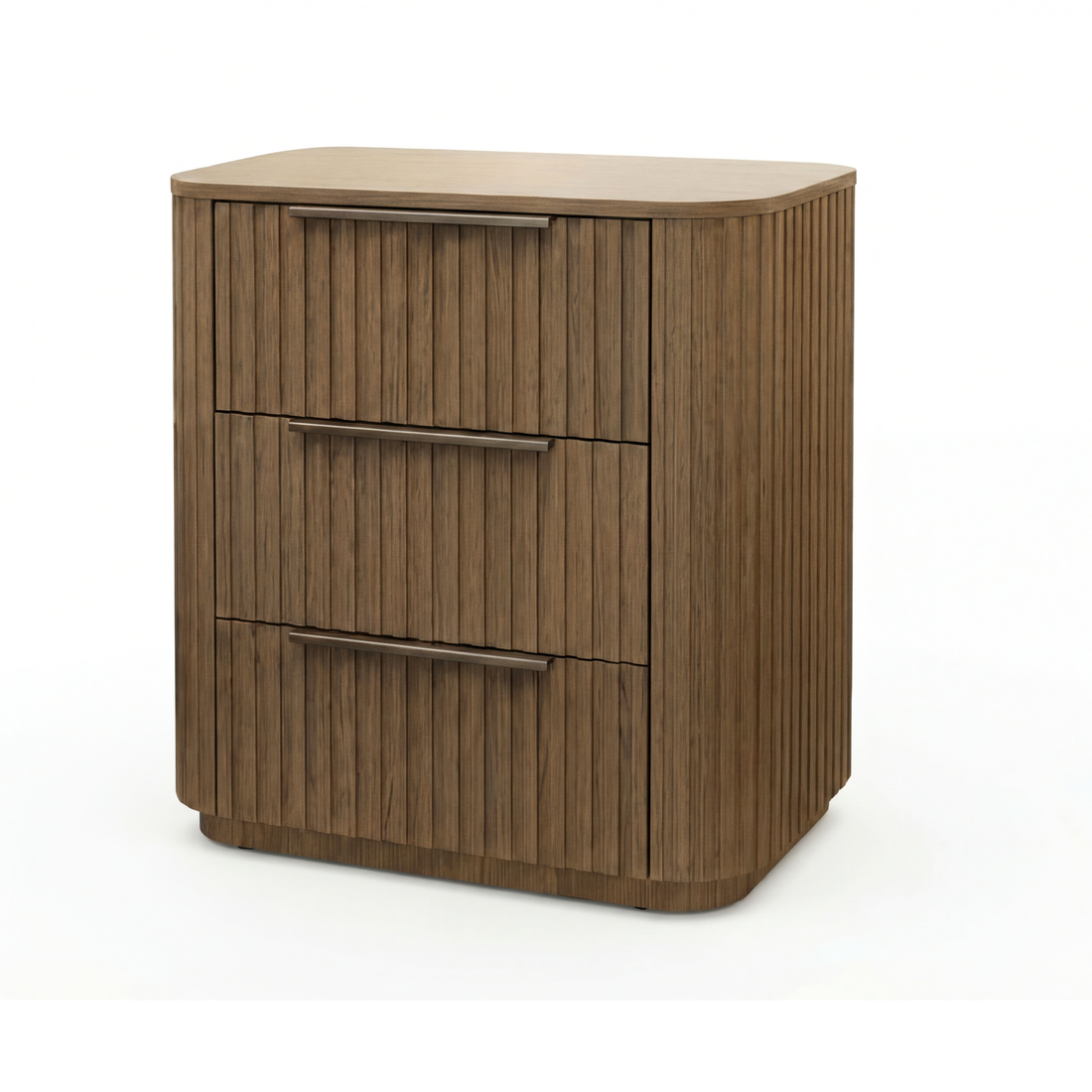 Arlo Solid Rubber Wood Bedside table with LED Lights