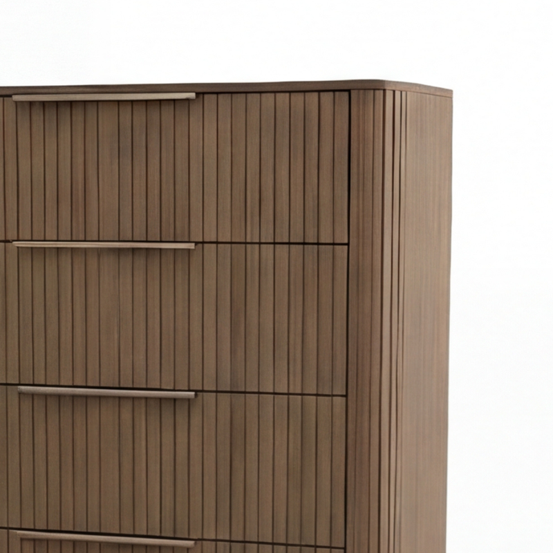 Arlo Solid Rubber Wood Tallboy with Storage Drawer