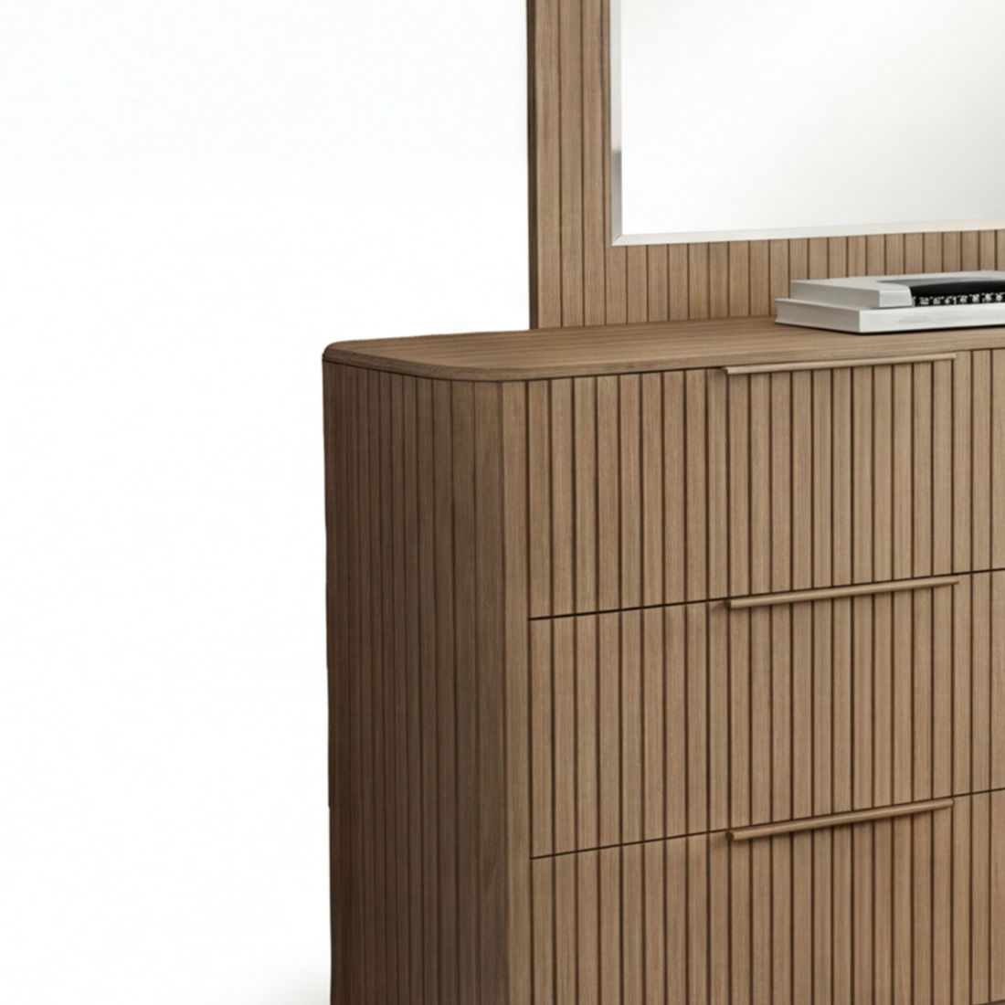 Arlo Solid Rubber Wood Dresser with Mirror