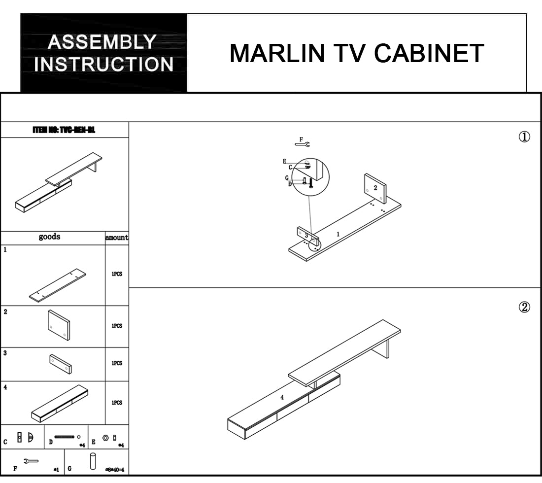 Marlin 3 Drawers Elegant Slimline Design TV Unit