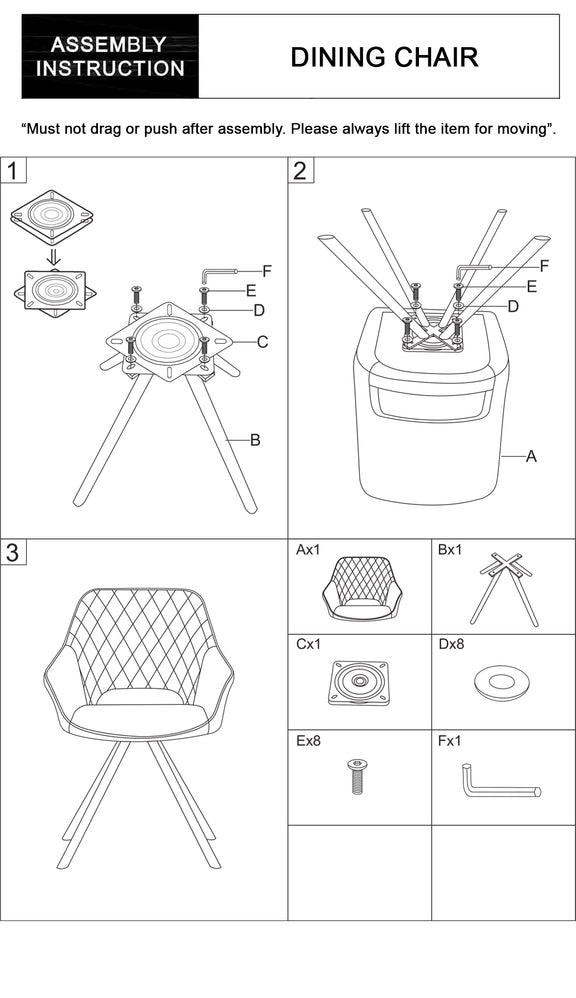 Lena Set of 2 PU Leather Swivel Dining Chairs – Padded Upholstery & Powder-Coated Metal Legs