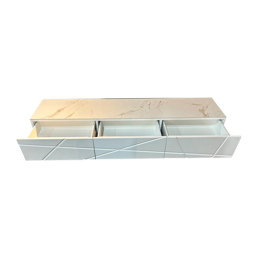 Amelia White TV Cabinet with Ceramic Top