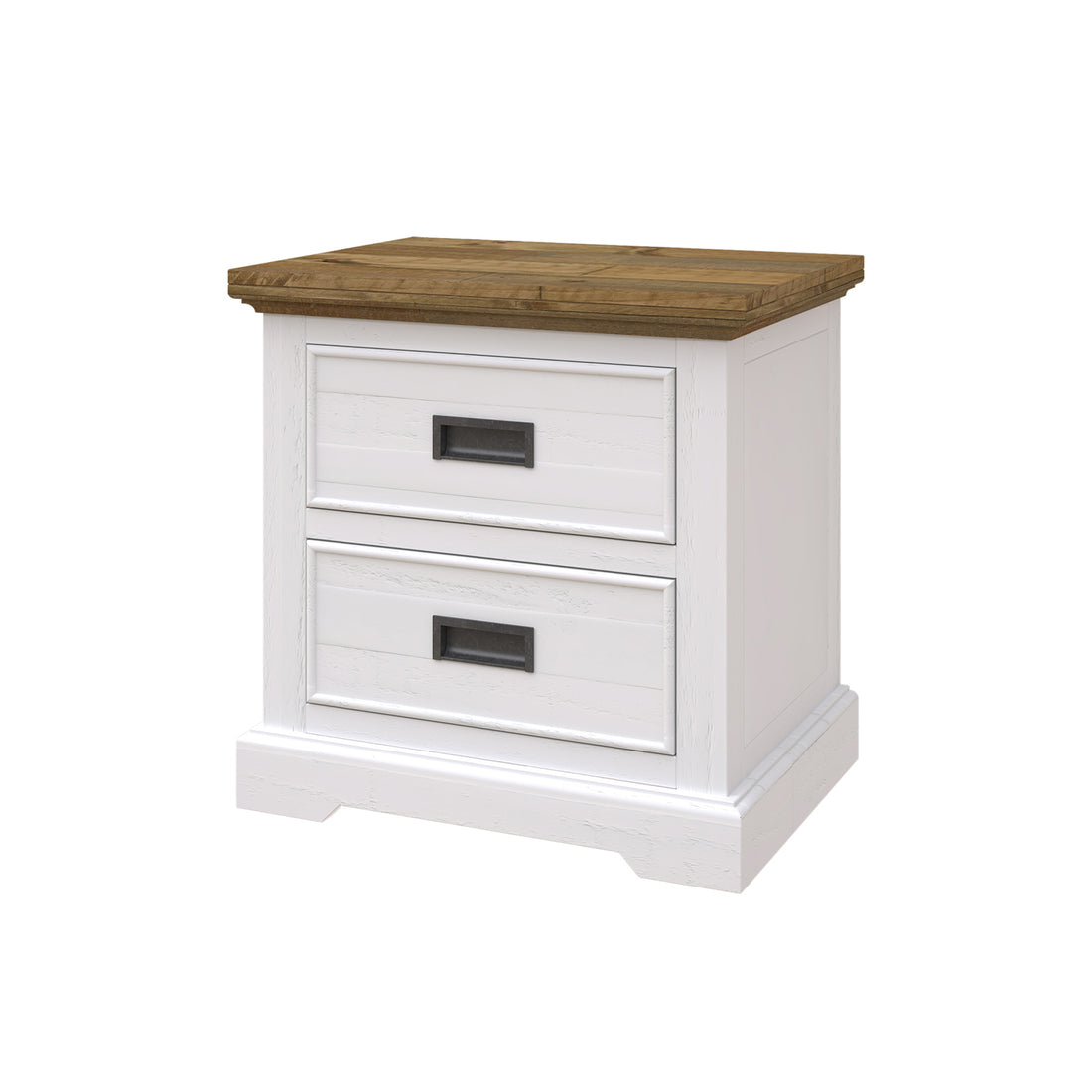 Marley Pine Wood Bedside Table with 2 Drawers