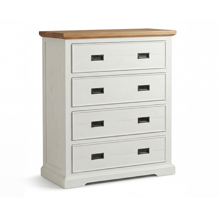 Marley Pine Wood 4 Drawer Tallboy
