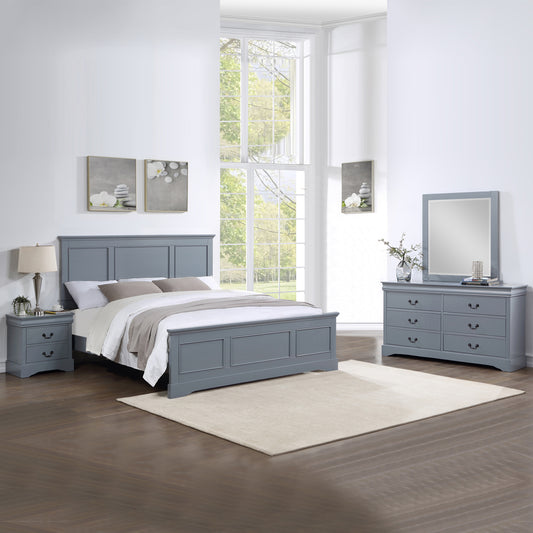 Spencer Grey 4pcs Bedroom Suite Solid Wood & MDF in Multiple Size with Dresser