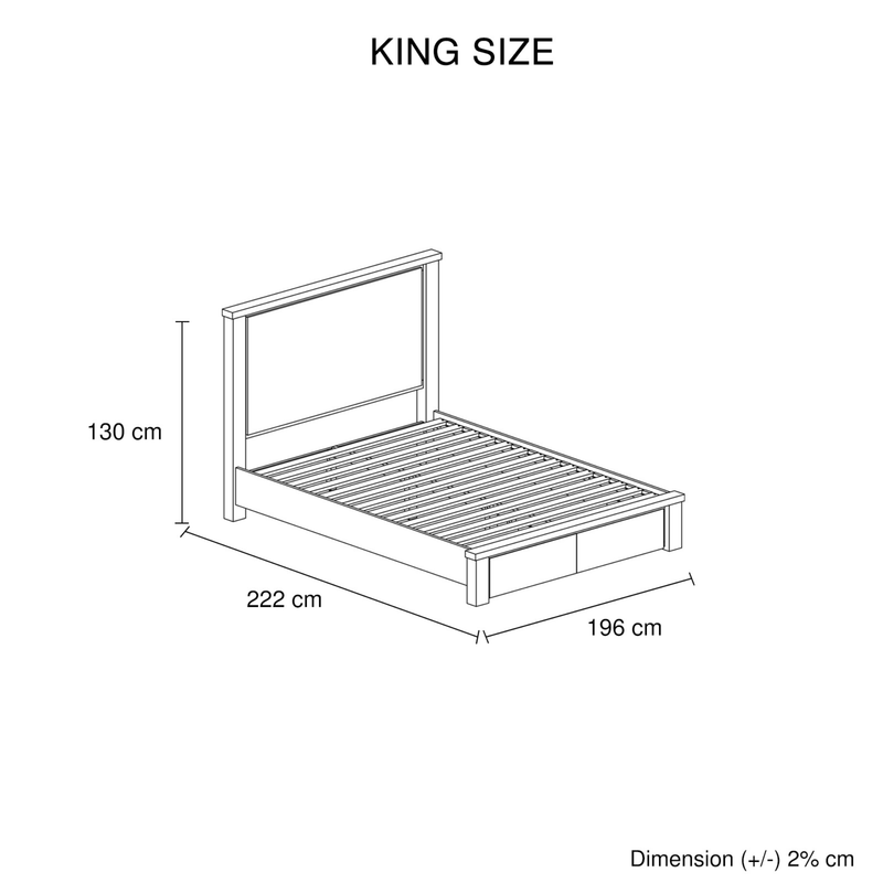 Valencia Coastal Grey & Miami White Solid Pine Timber Bed Frame