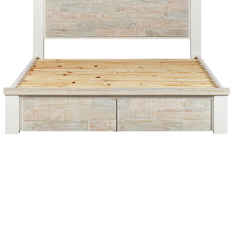 Valencia Coastal Grey & Miami White Solid Pine Timber Bed Frame