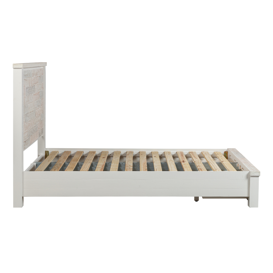 Valencia Coastal Grey & Miami White Solid Pine Timber Bed Frame