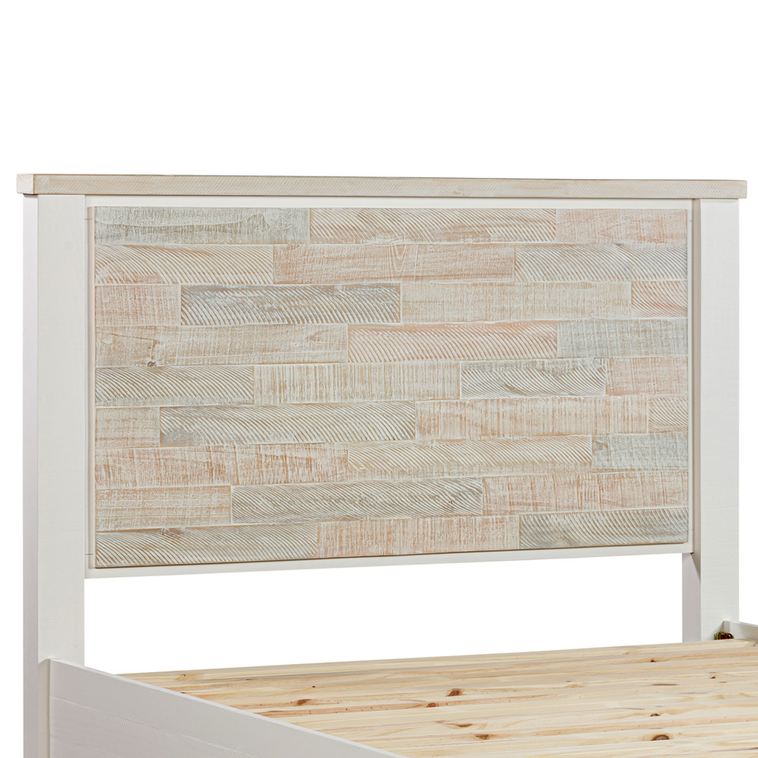 Valencia Coastal Grey & Miami White Solid Pine Timber Bed Frame