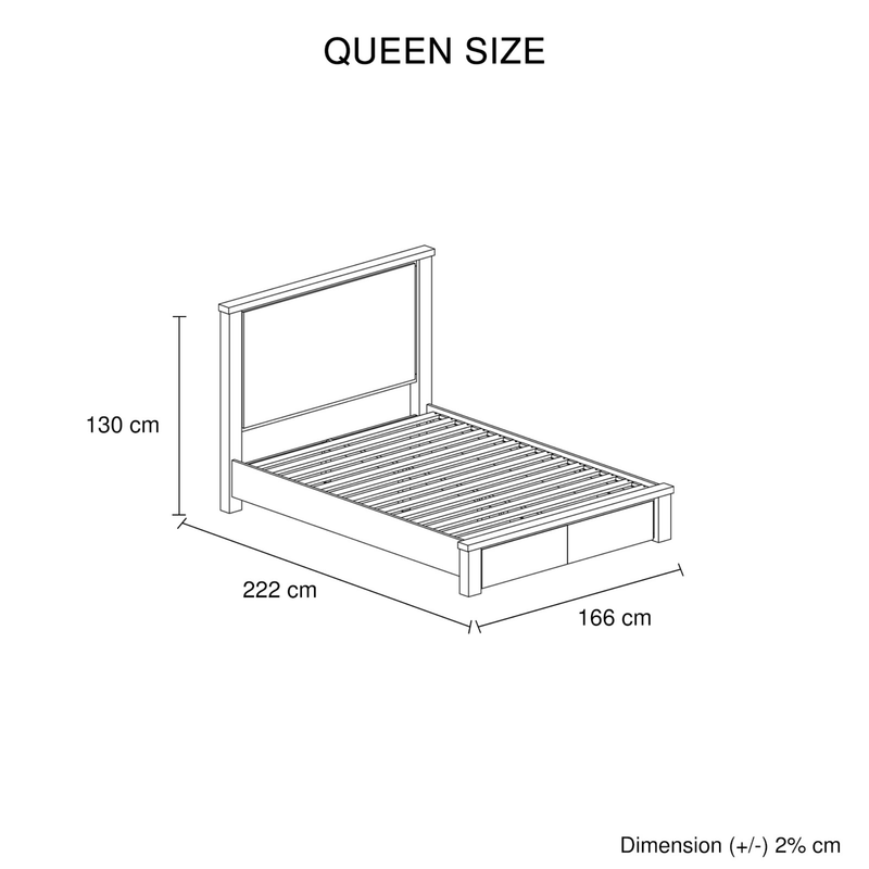 Valencia Coastal Grey & Miami White Solid Pine Timber Bed Frame