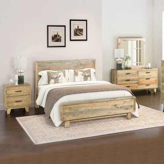 Woodland Solid Pine Timber 4 Pcs Dresser Bedroom Suite In Rustic Texture In Multiple Size