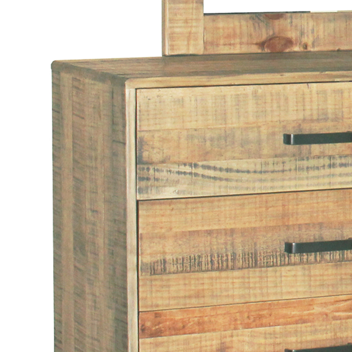 Woodland Solid Pine Timber 5 Pcs Bedroom Suite In Rustic Texture In Multiple Size