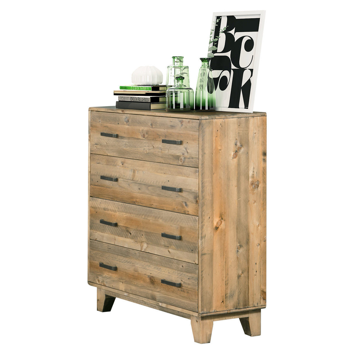 Woodland Solid Pine Timber 5 Pcs Bedroom Suite In Rustic Texture In Multiple Size