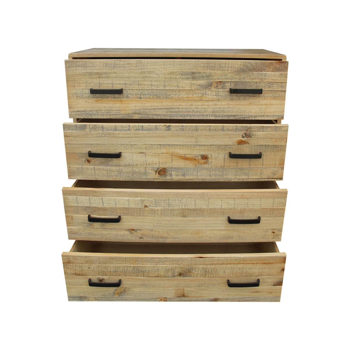 Woodland Solid Pine Timber 5 Pcs Bedroom Suite In Rustic Texture In Multiple Size