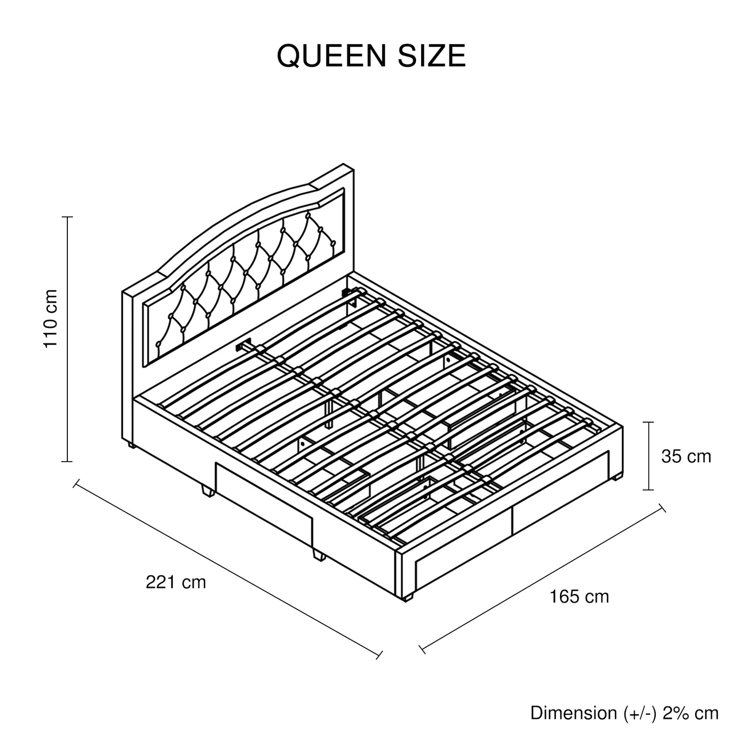 Emily Grey Velvet Padded Upholstery High Quality Slats MDF Drawers with Wheels Queen Bed Frame