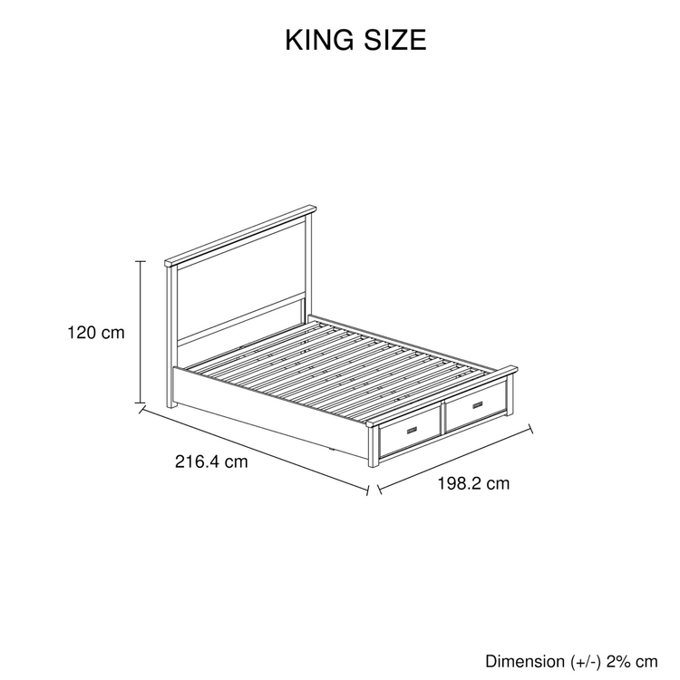 Marley Miami White Pine Wood Bed with Storage Drawers