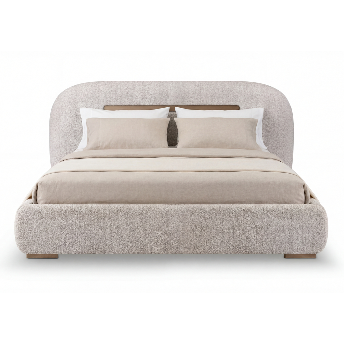 Poppy Fabric Upholstered Bed with Metal Frame