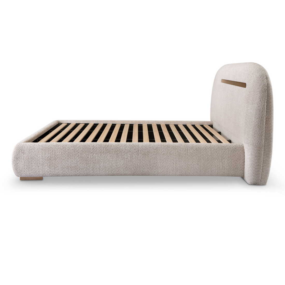 Poppy Fabric Upholstered Bed with Metal Frame