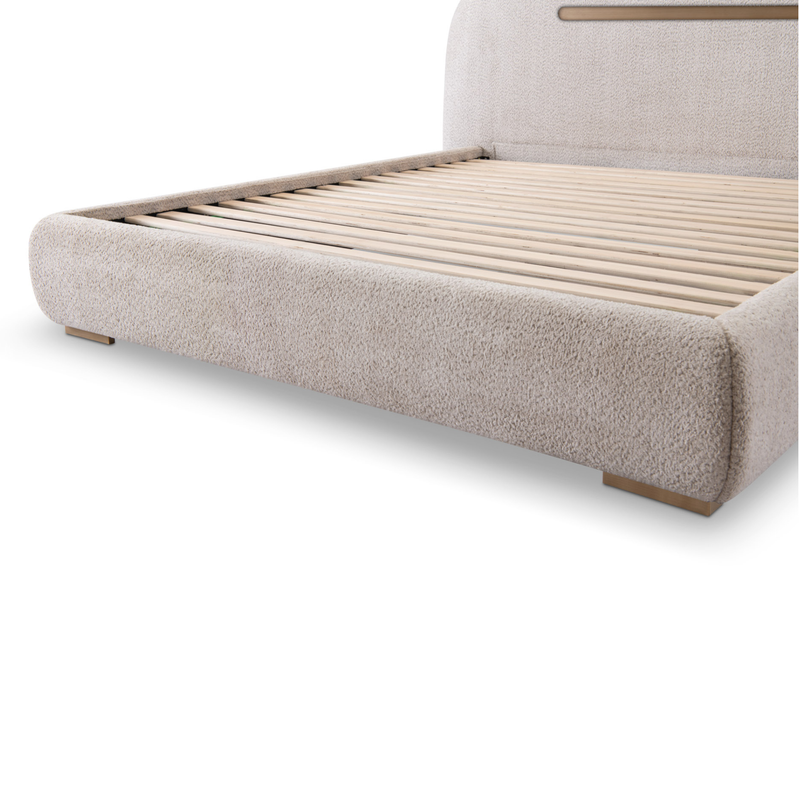 Poppy Fabric Upholstered Bed with Metal Frame
