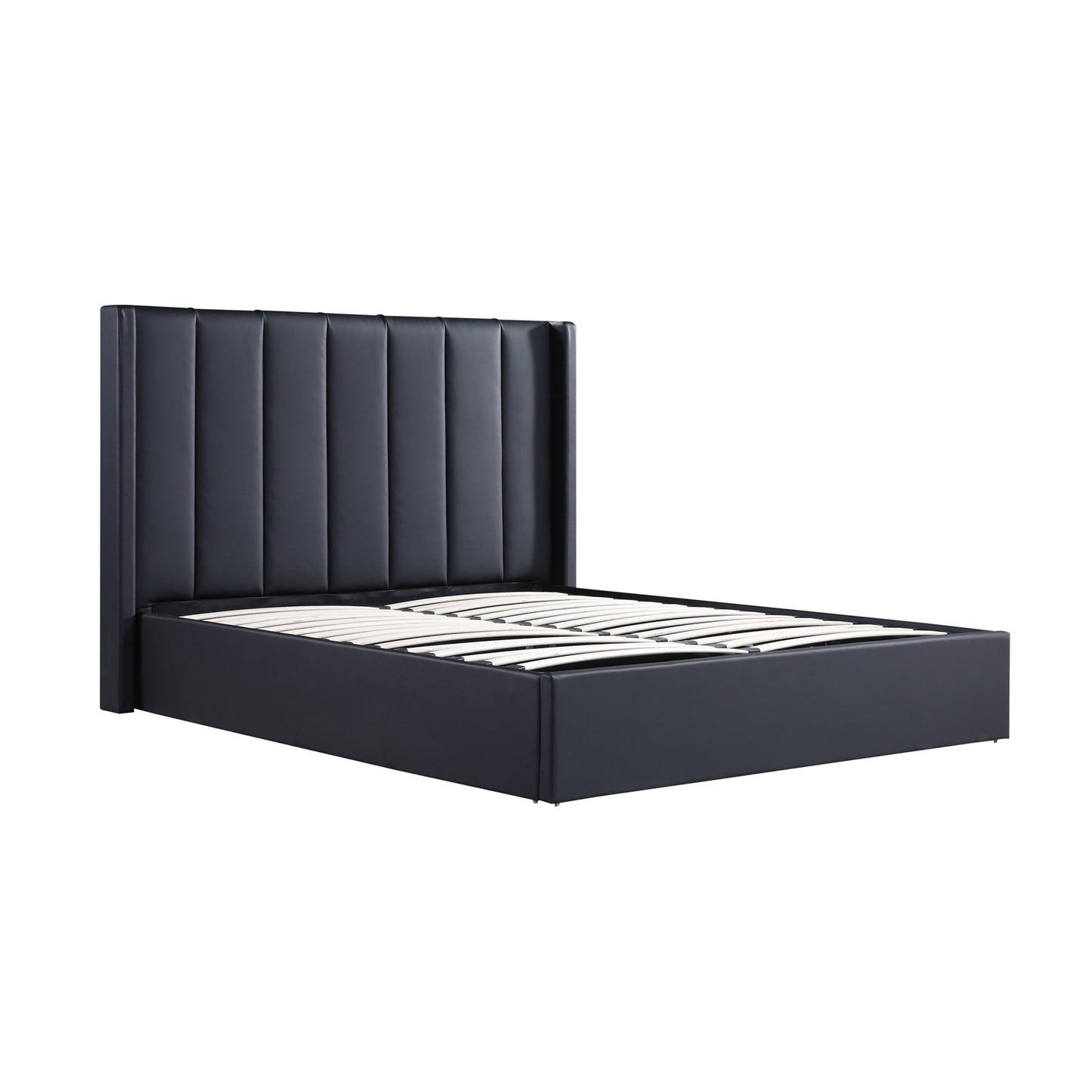 Prado Bedframe MDF Gas Lift Storage Space Knock-down Slats Middle Support Leg Non-woven Fabric