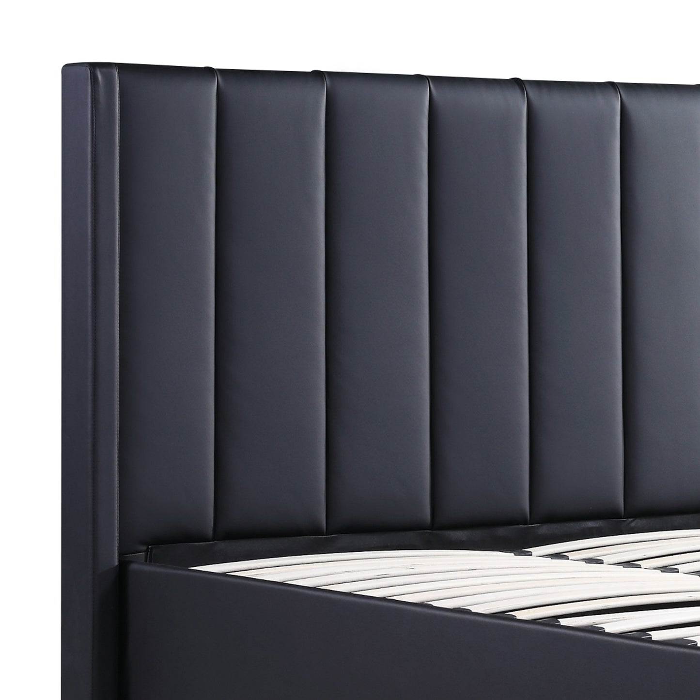 Prado Bedframe MDF Gas Lift Storage Space Knock-down Slats Middle Support Leg Non-woven Fabric