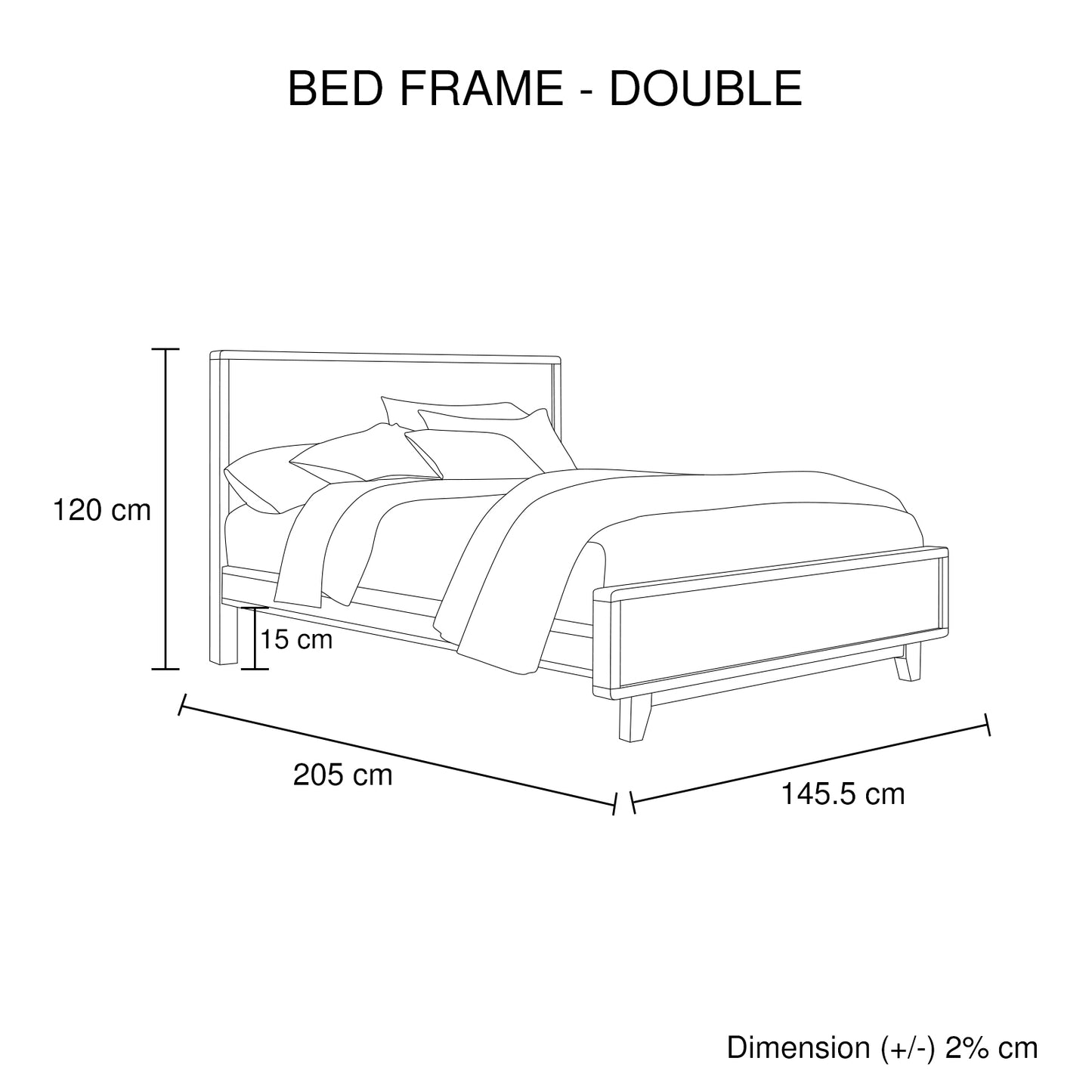 Woodland Solid Pine Wood Bed Frame In Rustic Texture Multiple Size Bed Frame