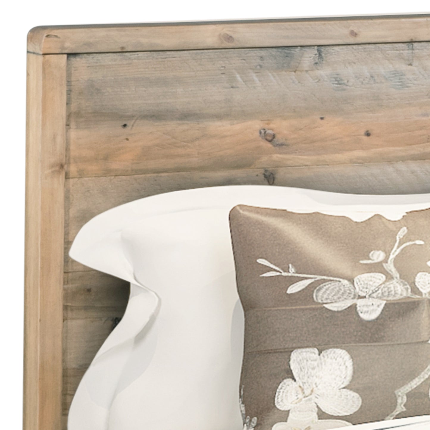 Woodland Solid Pine Wood Bed Frame In Rustic Texture Multiple Size Bed Frame