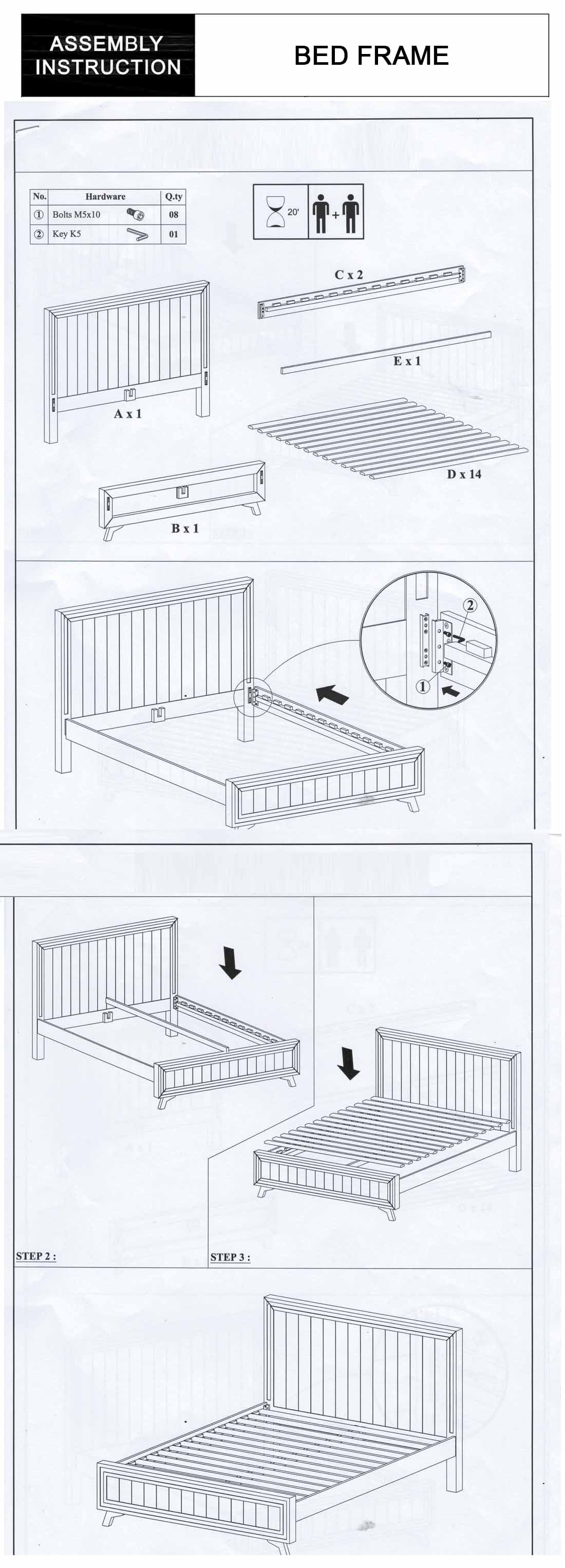 Woodland Solid Pine Wood Bed Frame In Rustic Texture Multiple Size Bed Frame