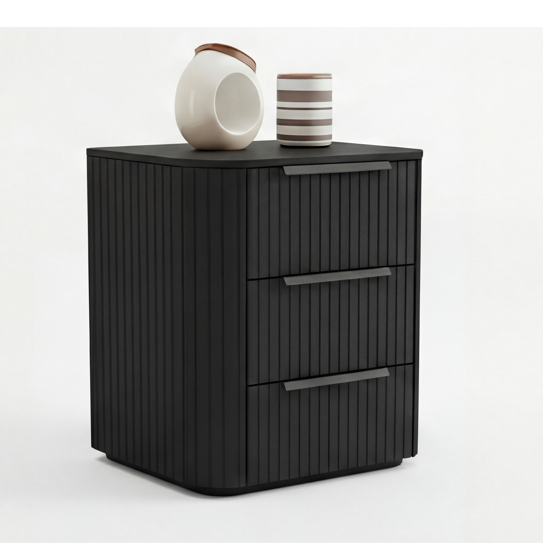 Arlo Solid Rubber Wood Bedside table with LED Lights