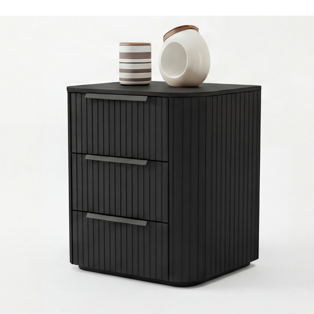 Arlo Solid Rubber Wood Bedside table with LED Lights