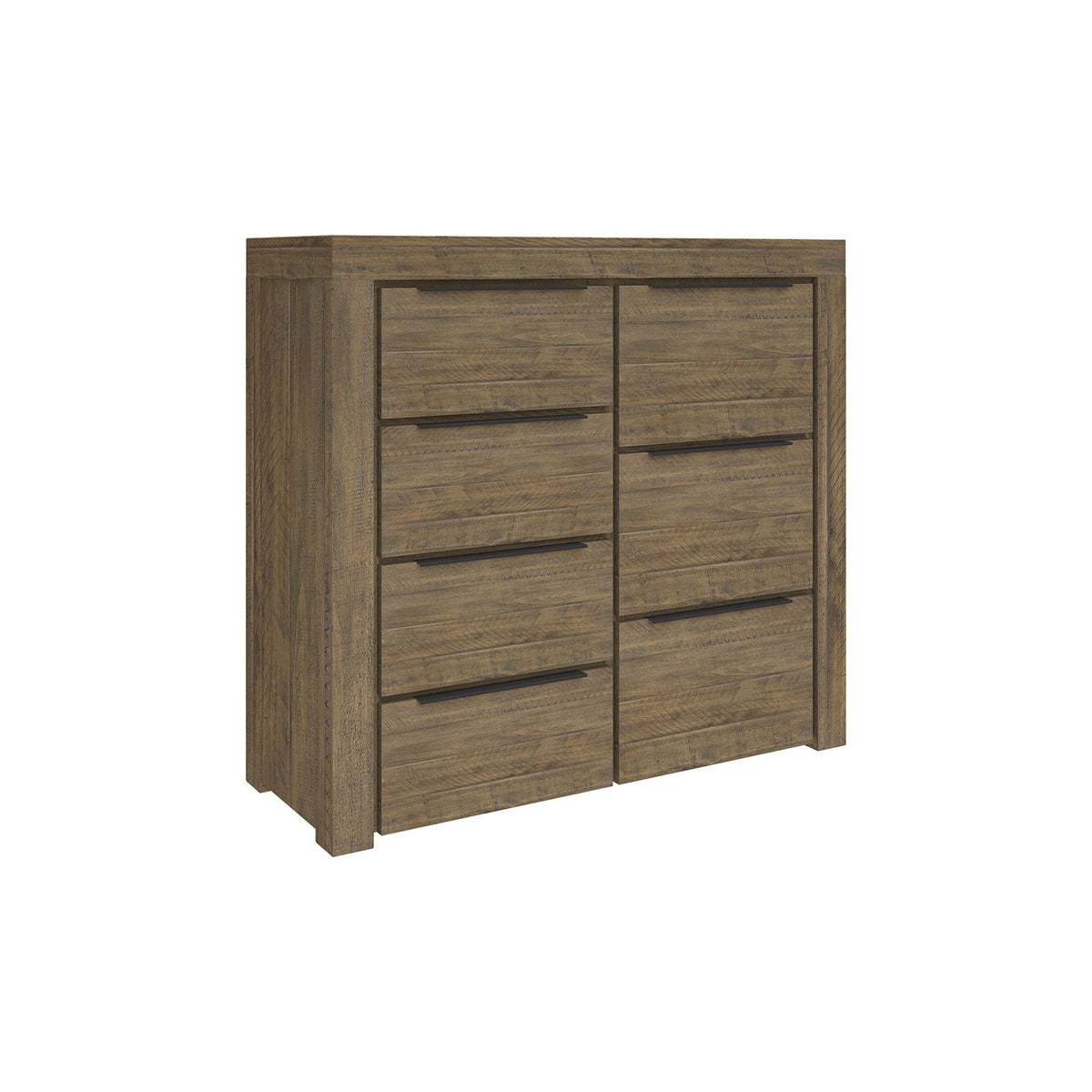 Cromwell Contemporary Grey 7-Drawer Tallboy with Slim Metal Handles
