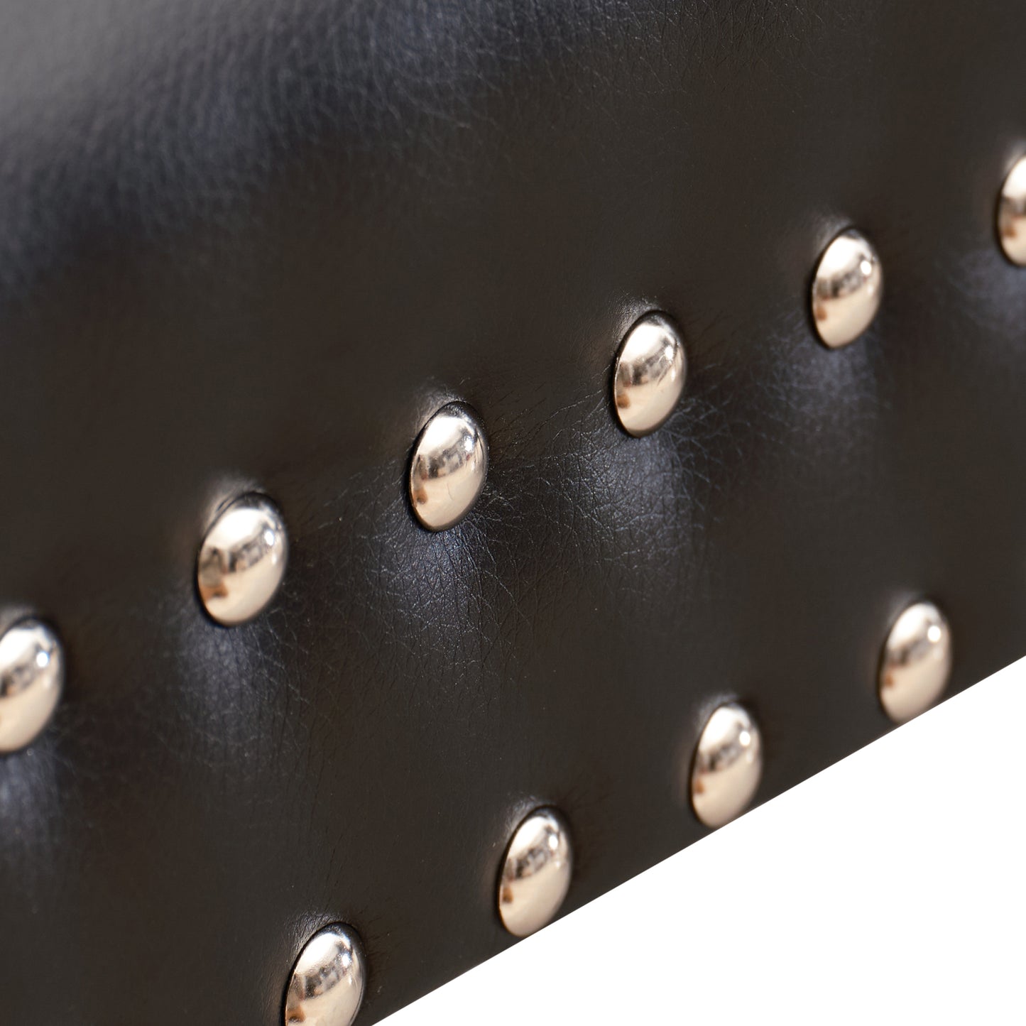 Century 2x Dining Chair Black Leatherette Upholstery Button Studding Deep Quilting Wooden Frame Back with Lion Ring and Nail Rubber Wood Legs