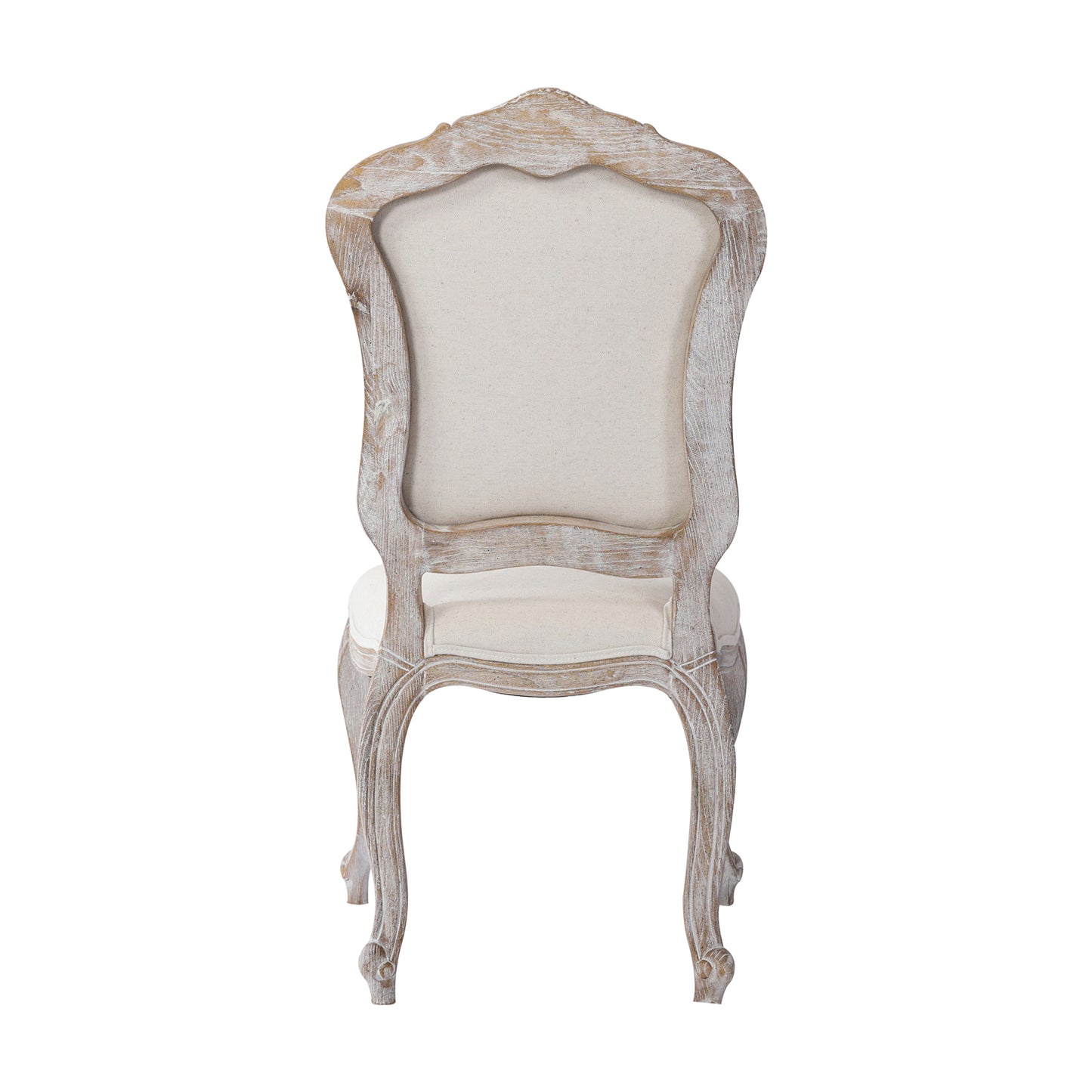 Lille Dining Chair Linen Fabric Beige Oak Wood White Washed Finish