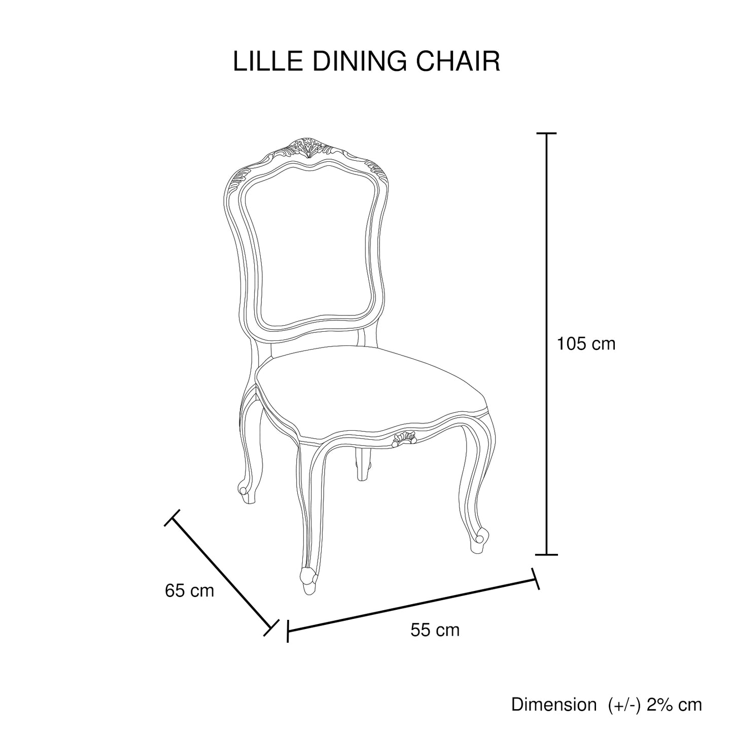 Lille Dining Chair Linen Fabric Beige Oak Wood White Washed Finish