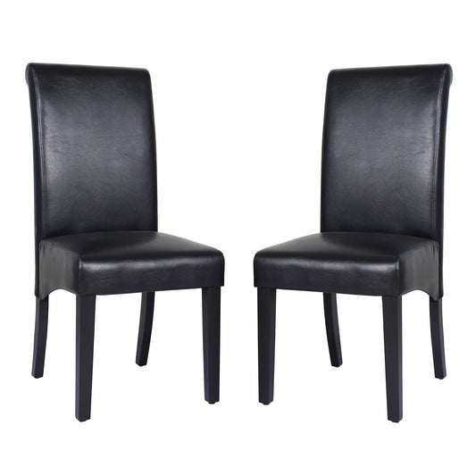 New 2x Swiss wooden Frame Leatherette Dining Chairs in Multiple Colour