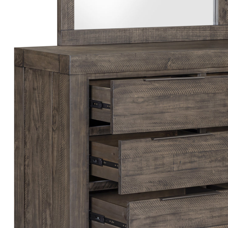Cromwell Comtemporary Grey 6-Drawer Dresser with Slim Metal Handles