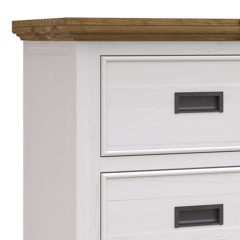 Marley Pine Wood 6 Drawer Dresser with Mirror